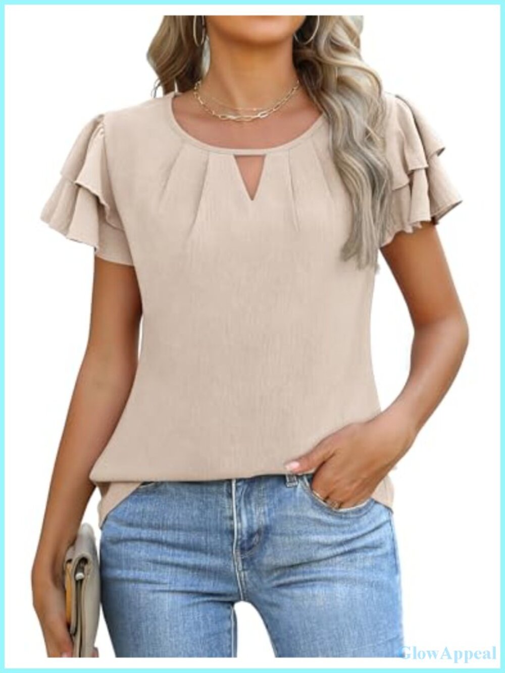 Womens Dressy Casual Business Work Blouse Short Sleeve Tunic Top